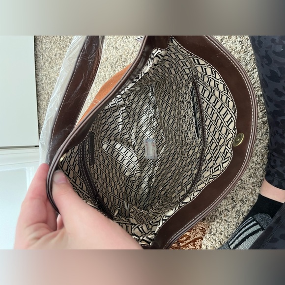 NWT Tignanello Genuine Leather Suede Cognac Hobo Bag - Picture 10 of 10